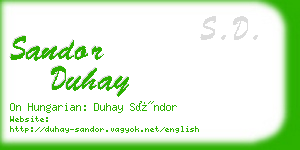 sandor duhay business card